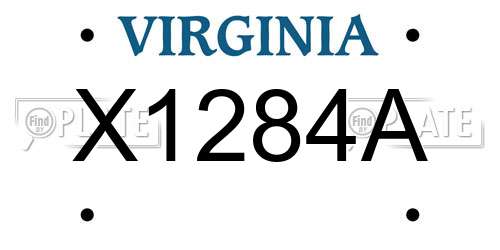 X1284A Virginia License Plate