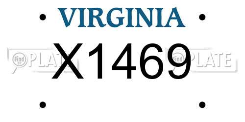 X1469 Virginia License Plate