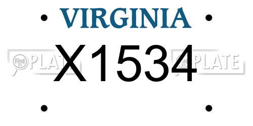 X1534 Virginia License Plate
