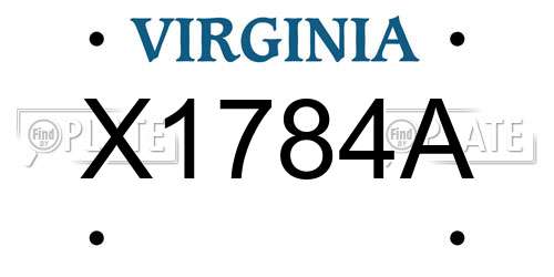 X1784A Virginia License Plate