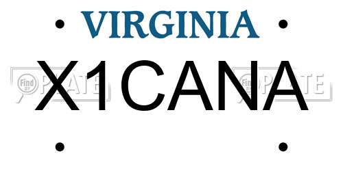 X1CANA Virginia License Plate
