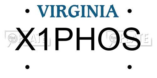 X1PHOS Virginia License Plate