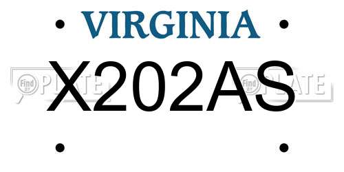 X202AS Virginia License Plate