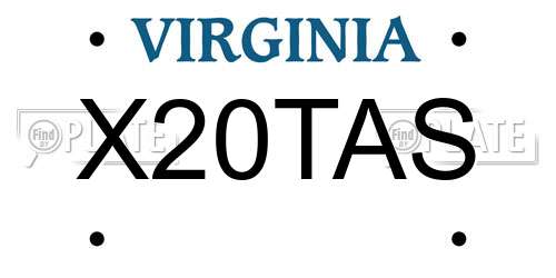 X20TAS Virginia License Plate