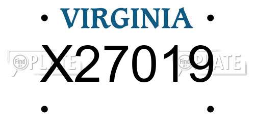 X27019 Virginia License Plate