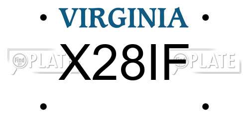 X28IF Virginia License Plate
