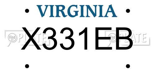 X331EB Virginia License Plate
