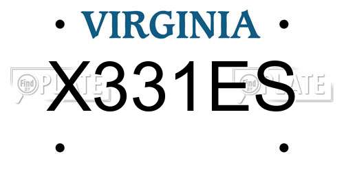 X331ES Virginia License Plate