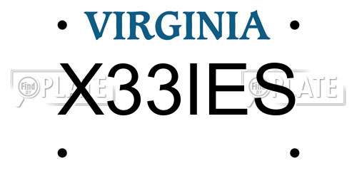 X33IES Virginia License Plate
