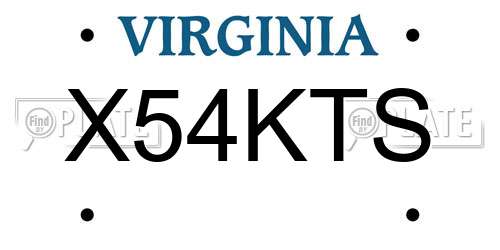 X54KTS Virginia License Plate