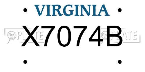 X7074B Virginia License Plate