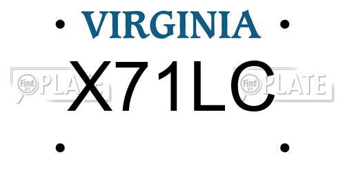 X71LC Virginia License Plate