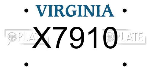 X7910 Virginia License Plate