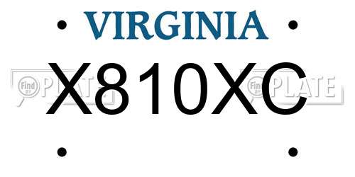 X810XC Virginia License Plate
