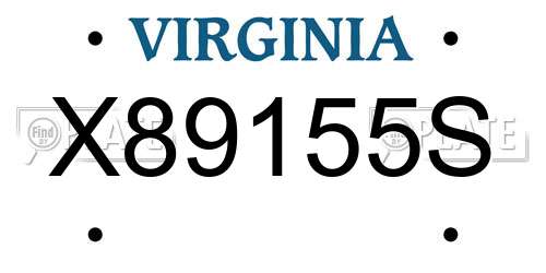 X89155S Virginia License Plate