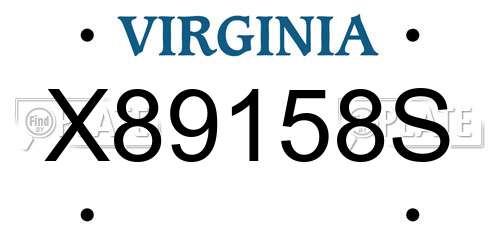 X89158S Virginia License Plate