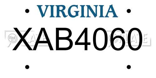 XAB4060 Virginia License Plate