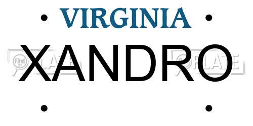 XANDRO Virginia License Plate