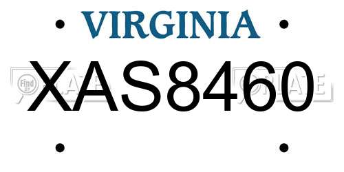 XAS8460 Virginia License Plate