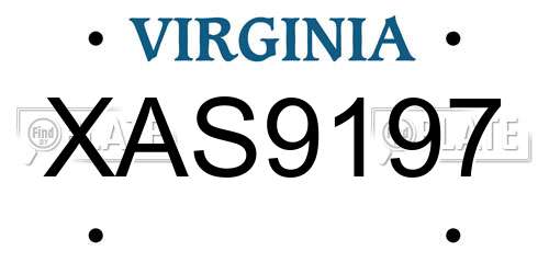 XAS9197 Virginia License Plate