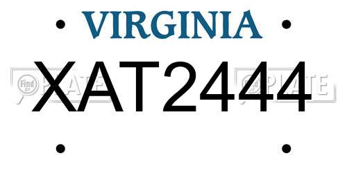 XAT2444 Virginia License Plate