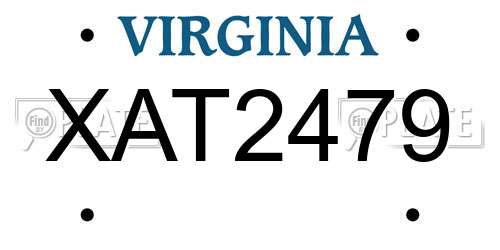 XAT2479 Virginia License Plate
