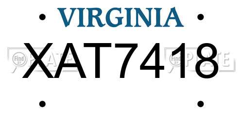XAT7418 Virginia License Plate