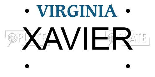 XAVIER Virginia License Plate