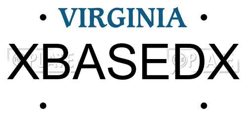 XBASEDX Virginia License Plate