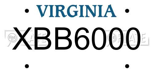 XBB6000 Virginia License Plate
