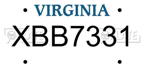 XBB7331 Virginia License Plate