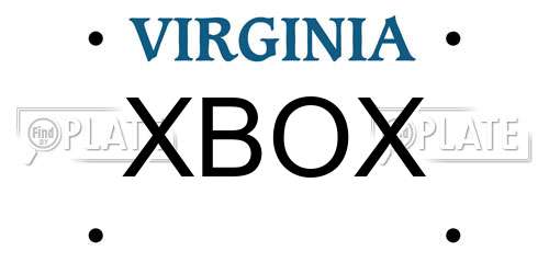 XBOX Virginia License Plate