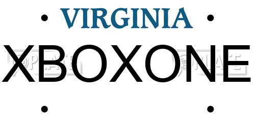 XBOXONE Virginia License Plate
