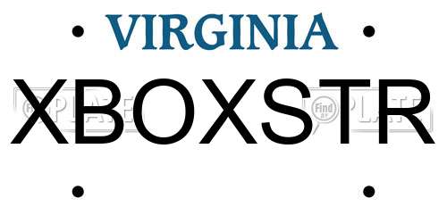 XBOXSTR Virginia License Plate