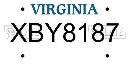 XBY8187 Virginia License Plate