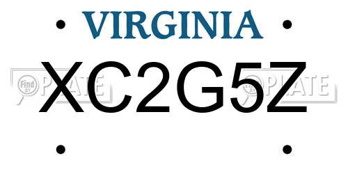 XC2G5Z Virginia License Plate