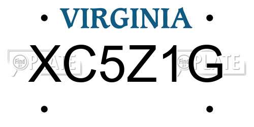 XC5Z1G Virginia License Plate