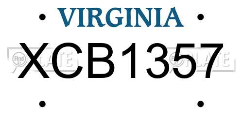 XCB1357 Virginia License Plate