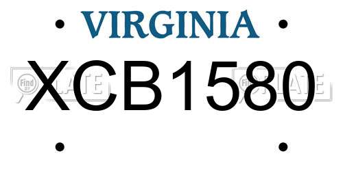 XCB1580 Virginia License Plate