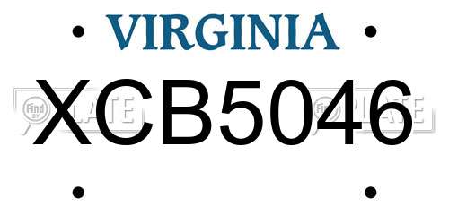 XCB5046 Virginia License Plate