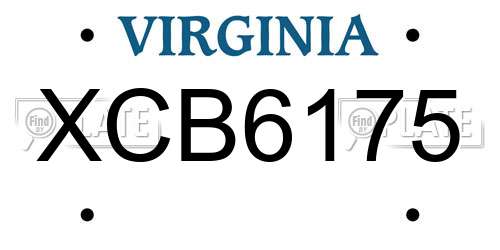 XCB6175 Virginia License Plate