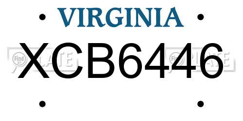 XCB6446 Virginia License Plate