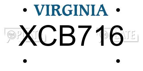 XCB716 Virginia License Plate