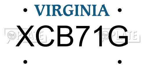 XCB71G Virginia License Plate