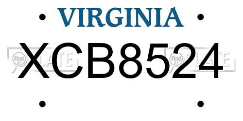 XCB8524 Virginia License Plate