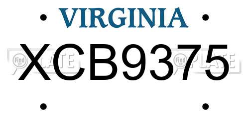 XCB9375 Virginia License Plate