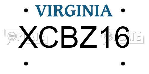 XCBZ16 Virginia License Plate