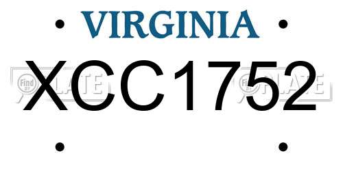 XCC1752 Virginia License Plate