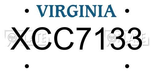 XCC7133 Virginia License Plate