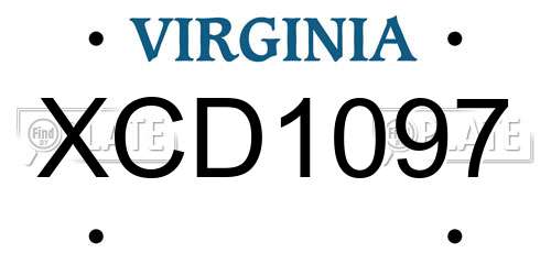 XCD1097 Virginia License Plate
